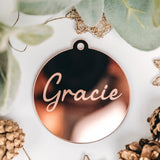 Rose Gold Engraved Christmas Bauble