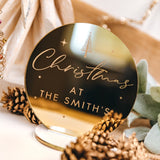 Gold Mirror Engraved Christmas Decoration