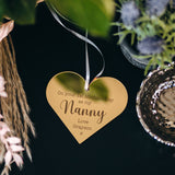 Personalised First Mothers Day Nanny Heart Decoration