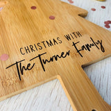 Wood Engraved Christmas Tree Cheese Board