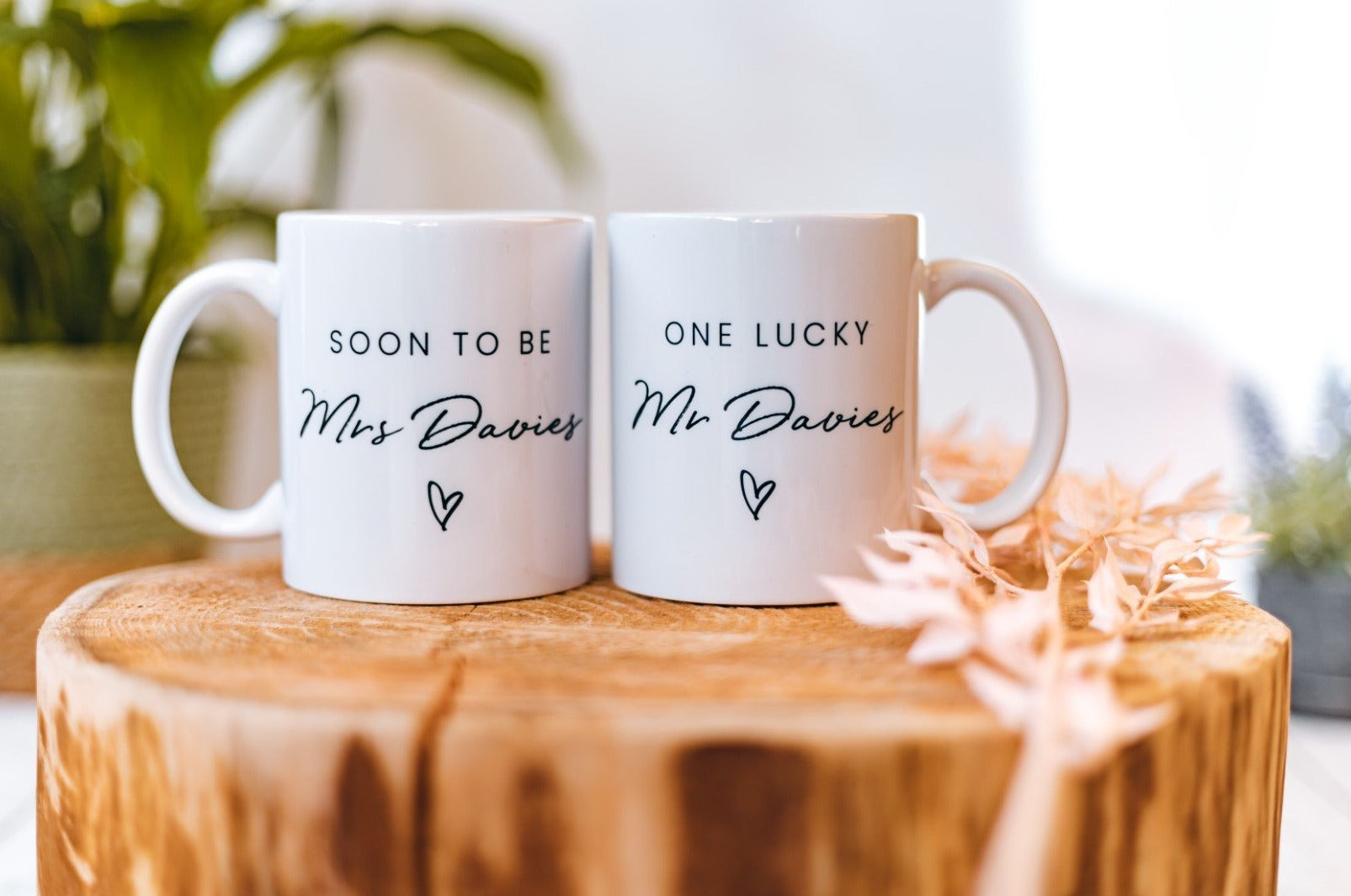 Personalised Engagement Pair Of Mugs
