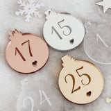 Engraved Advent Calendar Numbers