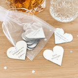 Silver Mirror Engraved Heart Love Tokens