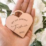 Personalised 1st Diwali Mirror Hanging Tag
