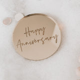 Happy Anniversary Engraved Cupcake Topper