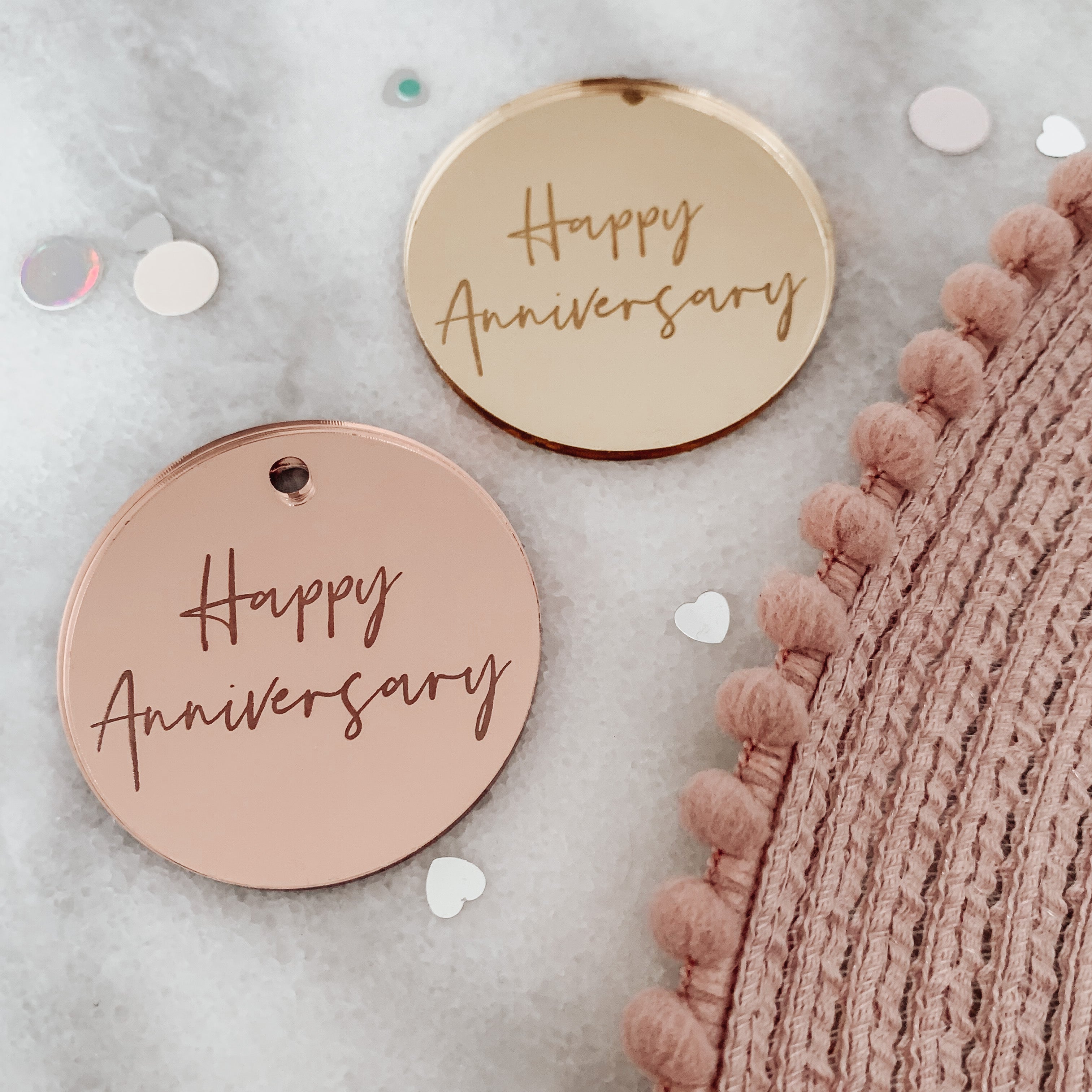 Happy Anniversary Luxury Mirror Gift Tags