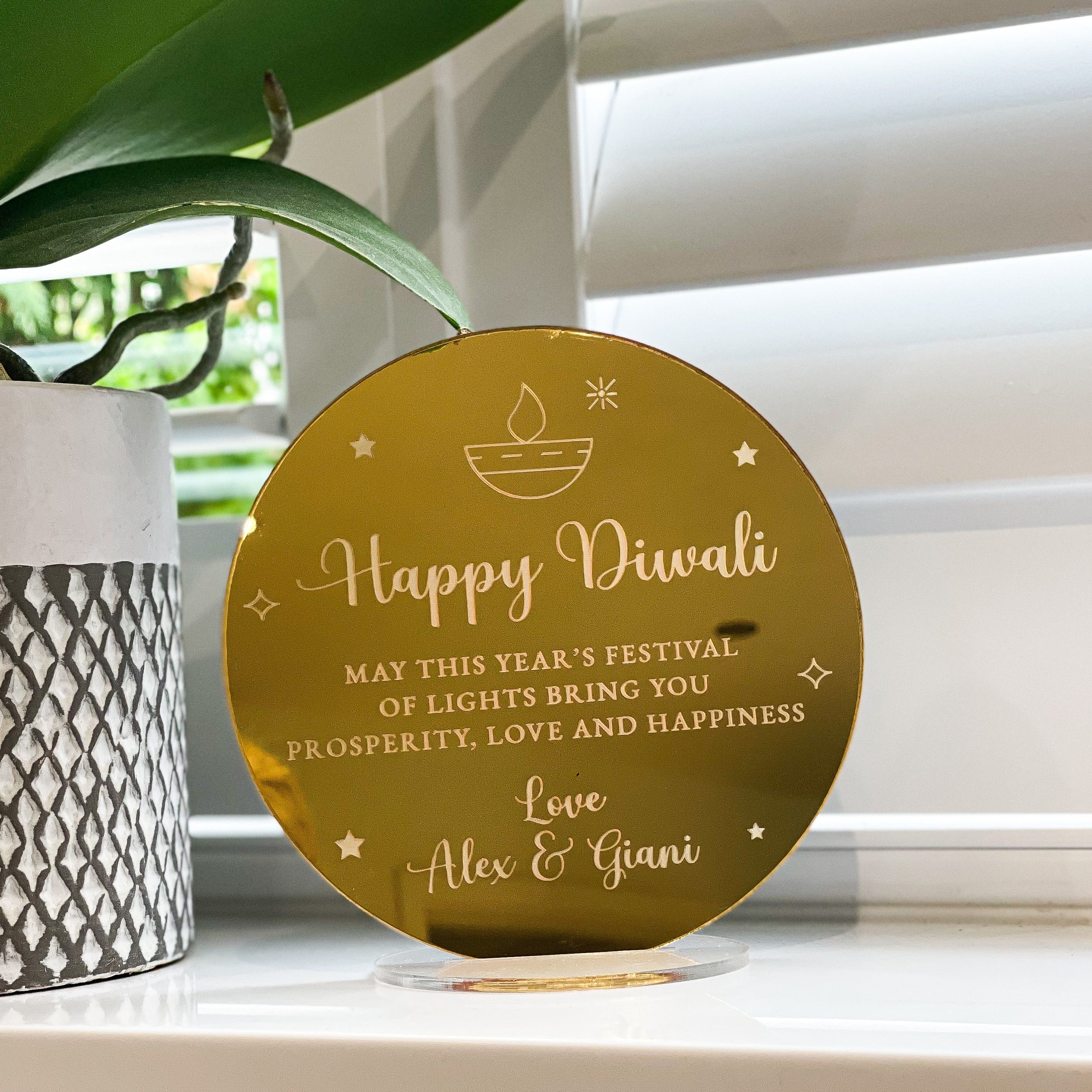 Happy Diwali Personalised Mirror Decoration