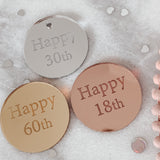 Birthday Mirror Cake Charm, Cupcake Topper or Gift Tag