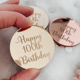 Mirror Acrylic  Birthday Milestone Cupcake Topper