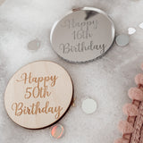 50th Birthday Engraved Cake Charm