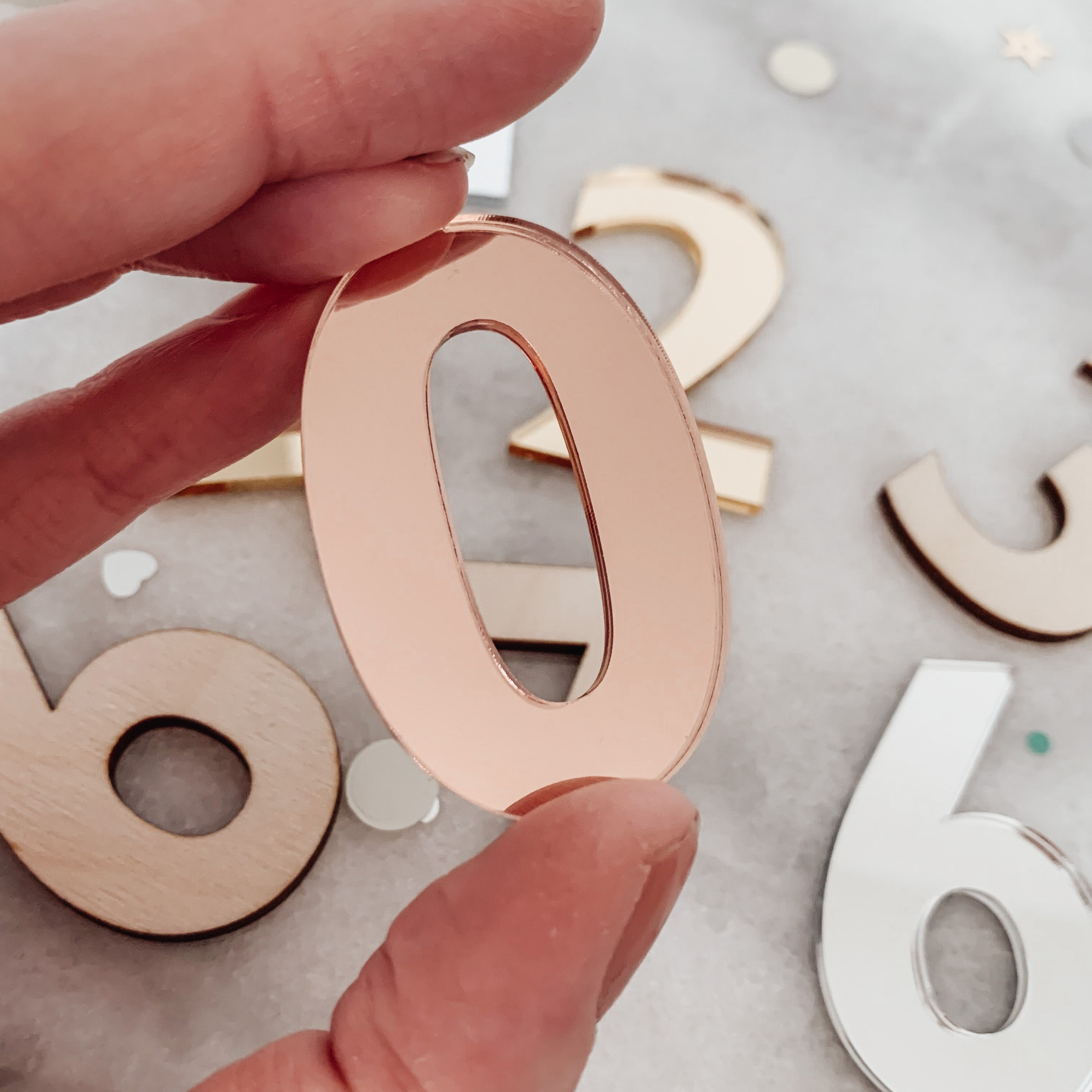 Rose Gold Mirror  Birthday Numbers