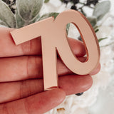 Rose Gold Mirror Birthday Cake Topper