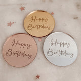 Happy Birthday Engraved Cake Toppers