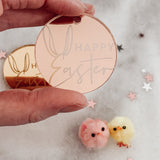 Happy Easter Rabbit Engraved Gift Tags