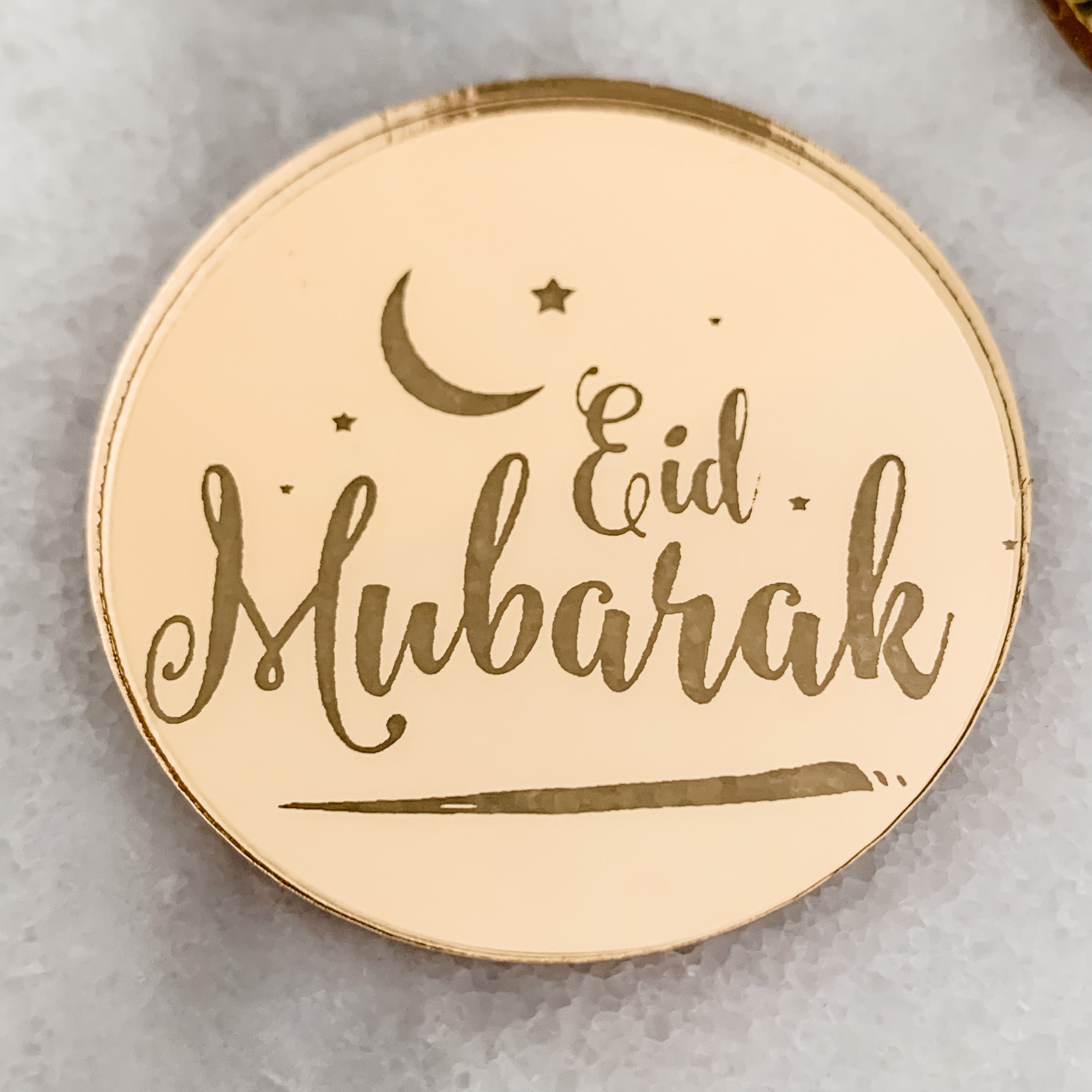 Gold Mirror Eid Baking Tags