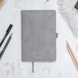 Personalised Grey Suede Notebook