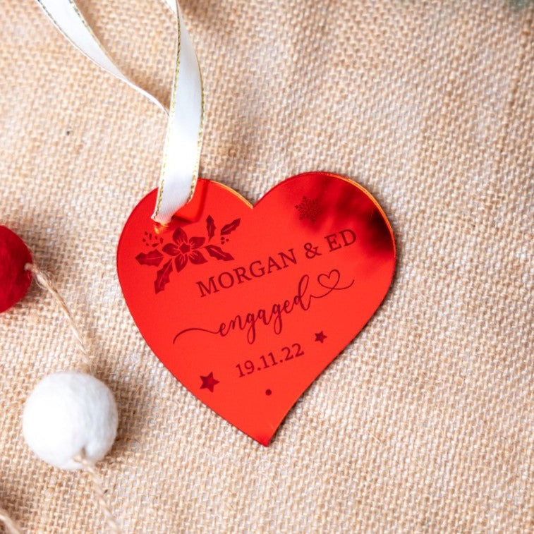 Engaged Heart Christmas Tree Decoration