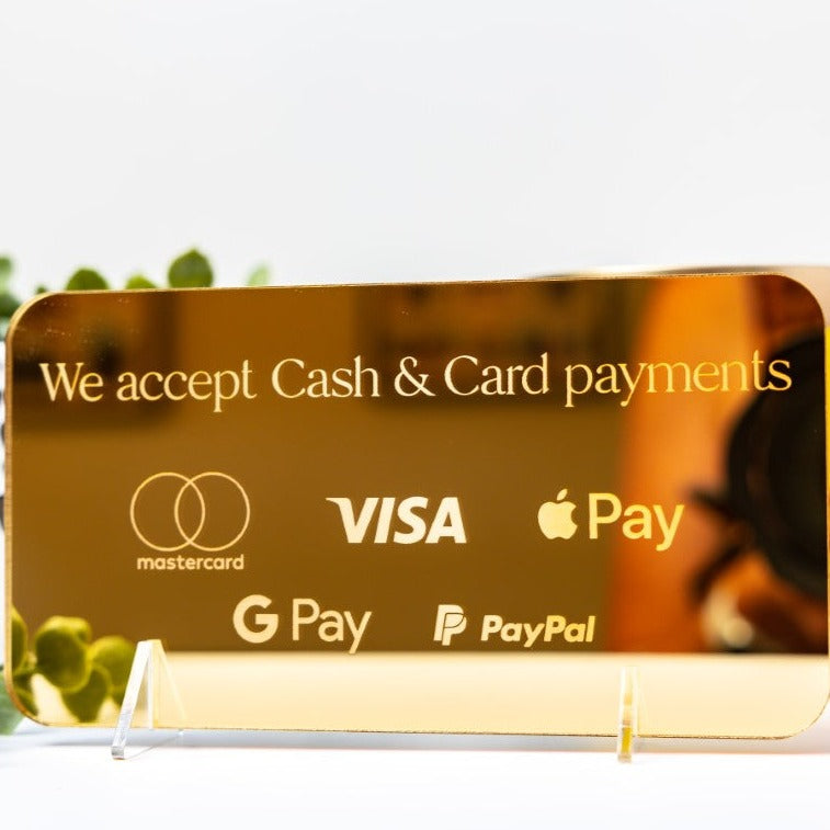 Retail Counter Payment Method Signs