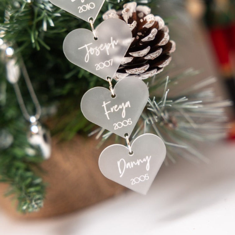 Engraved Christmas Heart Decoration