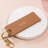 Initials Faux Leather Car Key Chain
