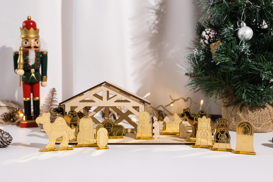 Personalised Christmas Nativity Engraved Set 