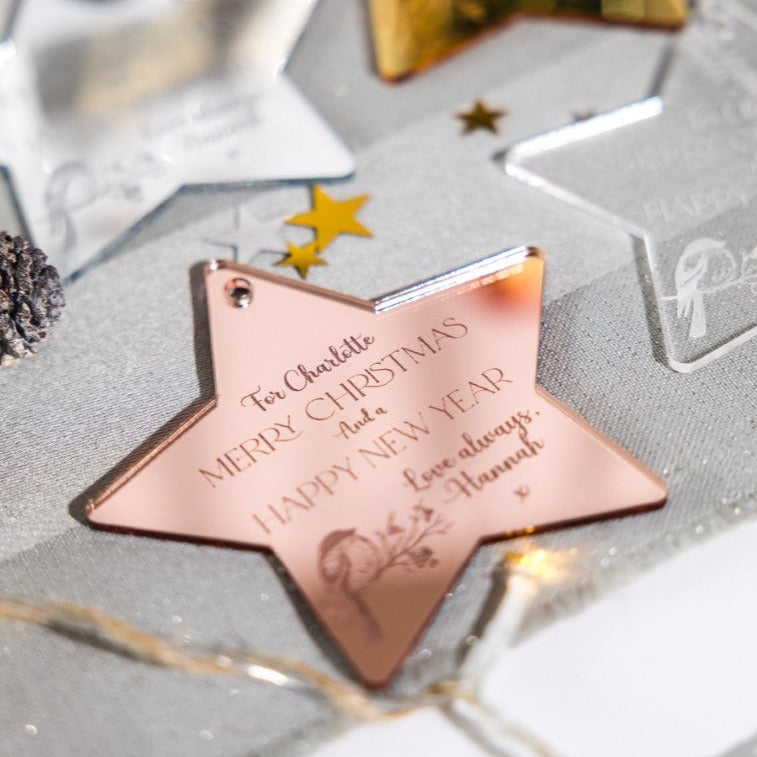 Engraved Christmas Star Ornaments