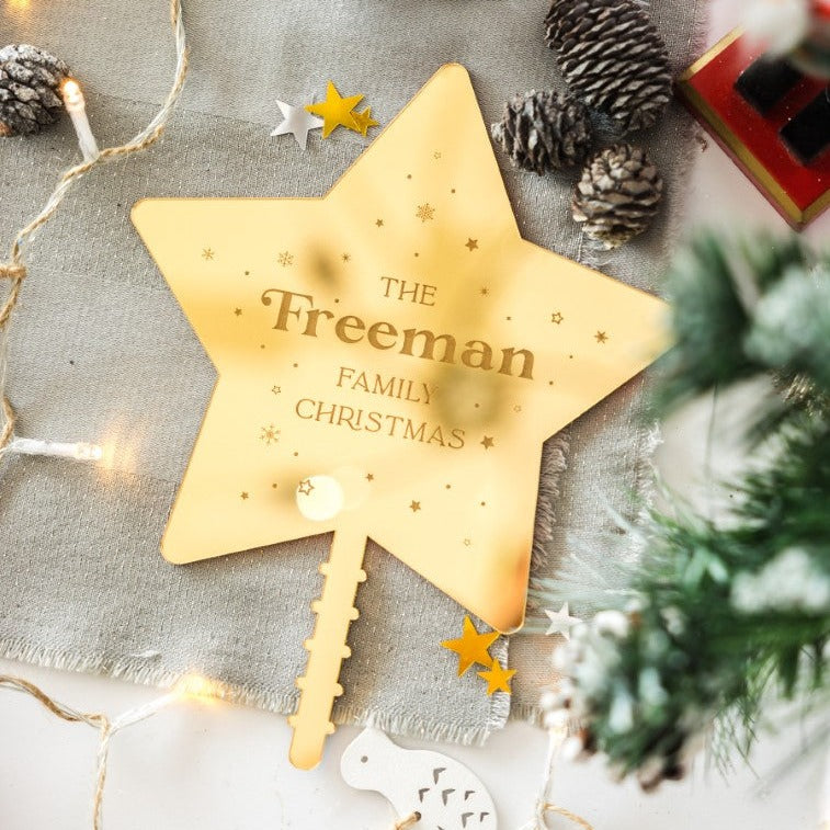 Gold Star Personalised Tree Topper