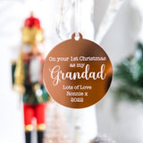 1st Christmas Grandpa Engraved Bauble