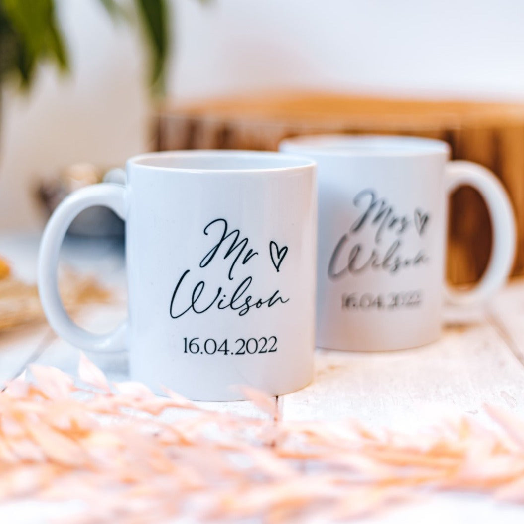 Personalised Wedding Gift - Mr & Mrs Mugs