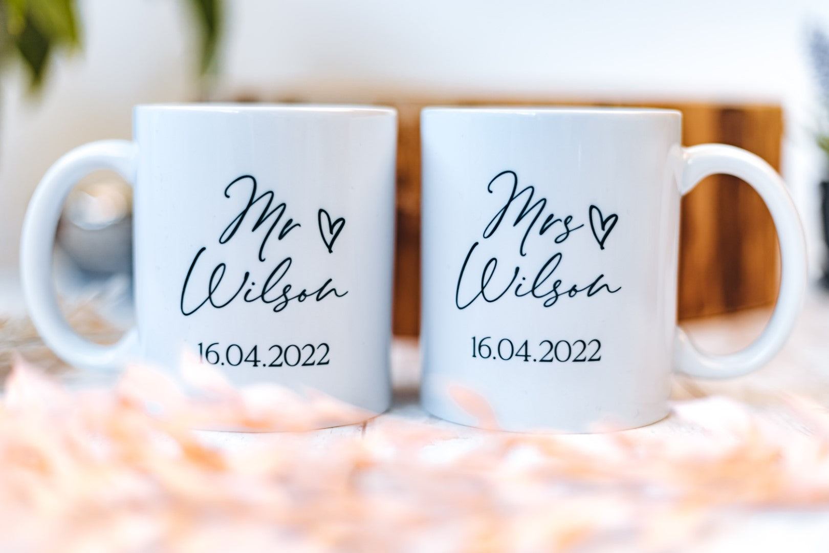 Set of 2 Personalised Wedding Mugs