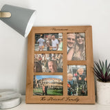 Solid Oak Engraved 5 Photo Family Multi Frame 