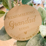 Wood Engraved In Loving Memory  Hanging Tags 