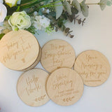 Wood Engraved Pregnancy Milestone Keepsakes