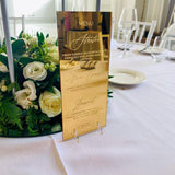 Luxury Gold Mirror Engraved Menu