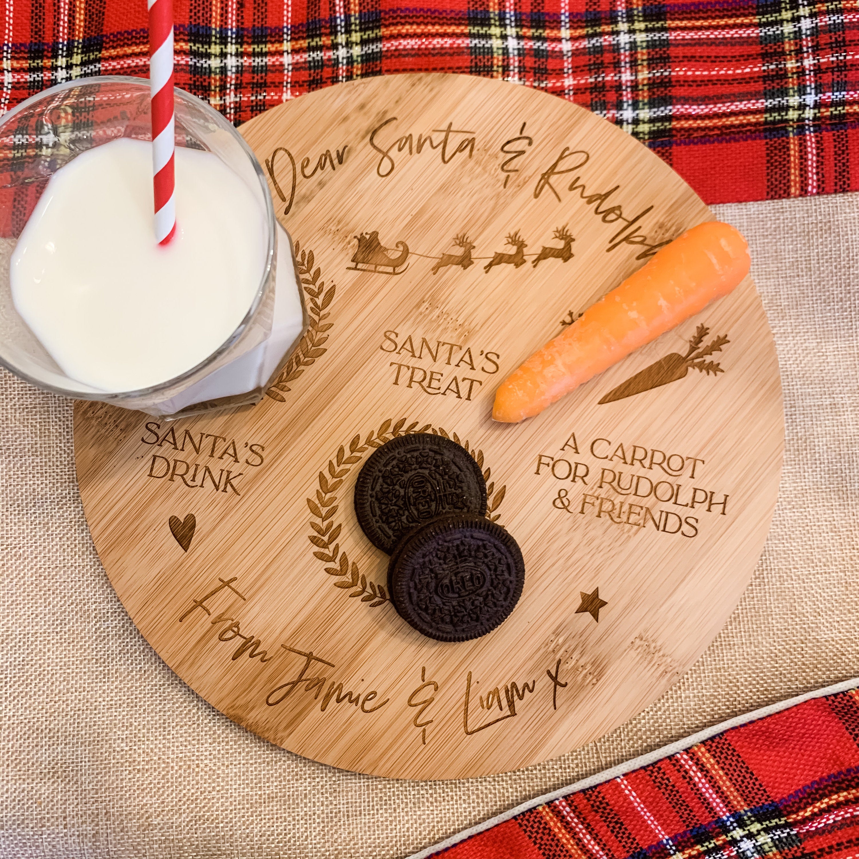 Christmas Personalised Childrens Plates Personalised Santa Dinner