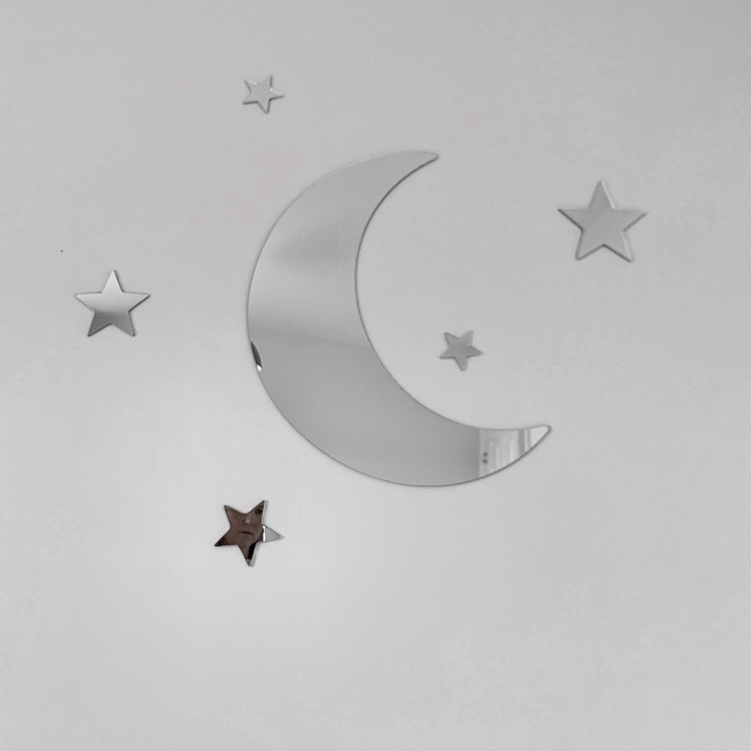 Mirror Acrylic Moon & Star Wall Decoration