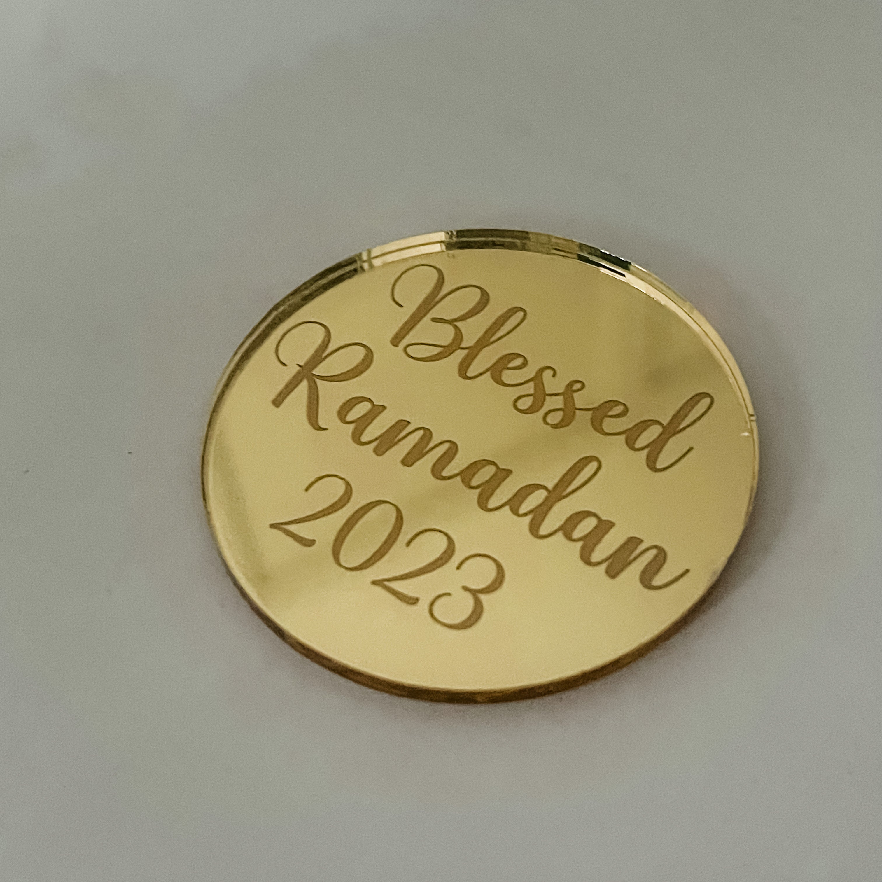 Gold Mirror Blessed Ramadan Tags