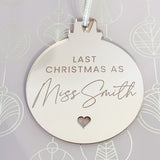 Bride To Be Christmas Tree Engraved Bauble
