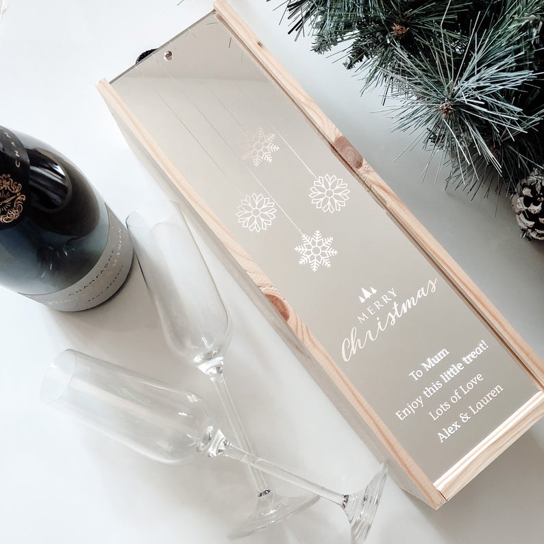Luxury Silver Mirror Wine Bottle Box
